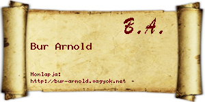 Bur Arnold névjegykártya