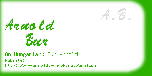 arnold bur business card